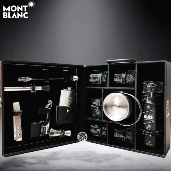 MONT BLANC LEATHER WHISKEY CASE