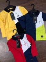 ARMANI BOYS COTTON LYCRA FULL SLEEVES POLOS