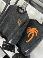 PALM ANGELS INTARSIA KNITTING ROUND NECK SWEATER
