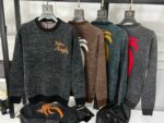 PALM ANGELS INTARSIA KNITTING ROUND NECK SWEATER