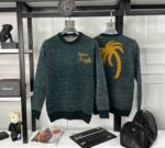 PALM ANGELS INTARSIA KNITTING ROUND NECK SWEATER