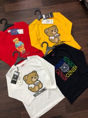 MOSCHINO / RALPH / KENZO PREMIUM NECK SLEEVES LYCRA TEES FOR BOYS AND GIRLS