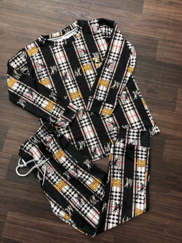 BURBERRY IMPORTED LYCRA ROUND NECK TSHIRT WITH LOWER TRACKSUIT FOR GIRLS
