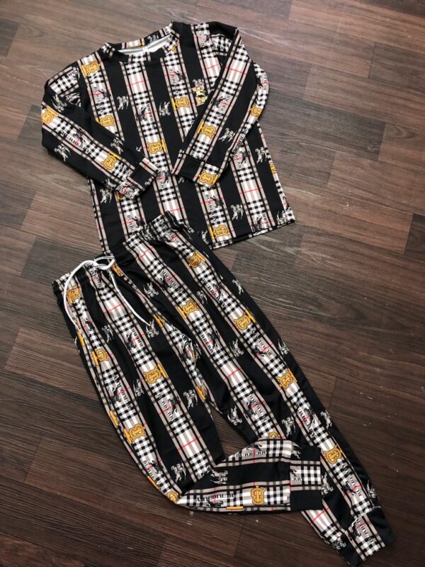 BURBERRY IMPORTED LYCRA ROUND NECK TSHIRT WITH LOWER TRACKSUIT FOR GIRLS