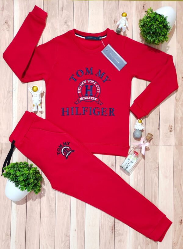 COTTON FLEECE ROUND NECK TRACKSUIT FOR KIDS