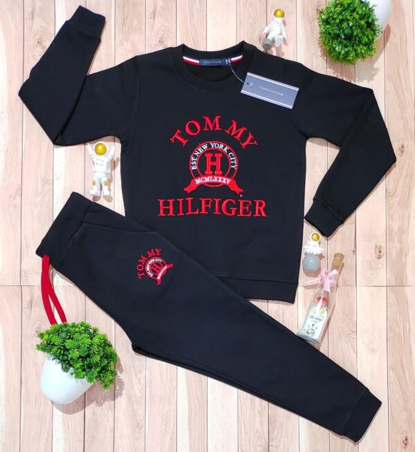 COTTON FLEECE ROUND NECK TRACKSUIT FOR KIDS