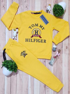 COTTON FLEECE ROUND NECK TRACKSUIT FOR KIDS