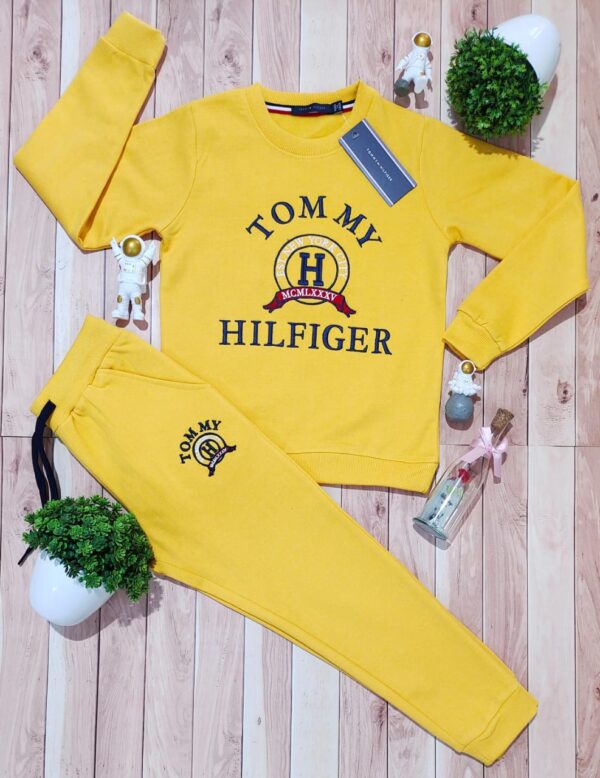 COTTON FLEECE ROUND NECK TRACKSUIT FOR KIDS