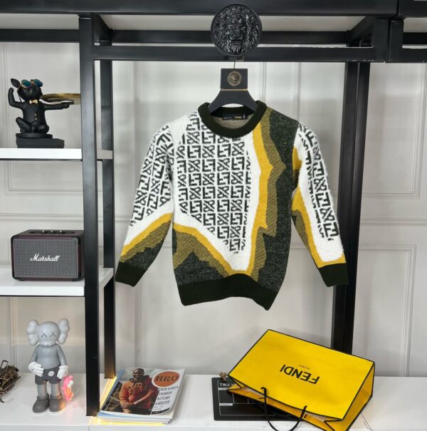 FENDI INTARSIA KNITTING ROUND NECK SWEATER FOR KIDS