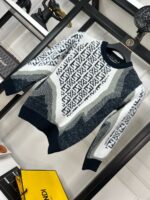 FENDI INTARSIA KNITTING ROUND NECK SWEATER FOR KIDS