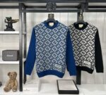 FRONT INTARSIA KNITTING PATTERN ROUND NECK