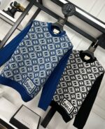 FRONT INTARSIA KNITTING PATTERN ROUND NECK