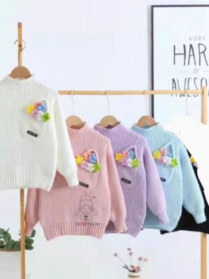 HIGH NECK PULLOVER FOR GIRLS