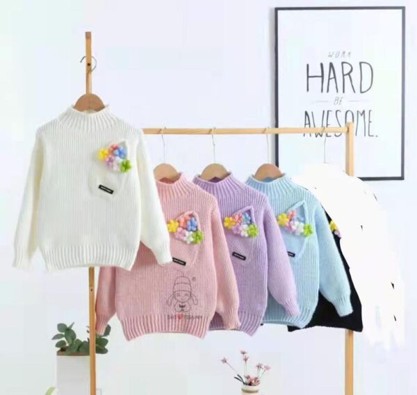 HIGH NECK PULLOVER FOR GIRLS