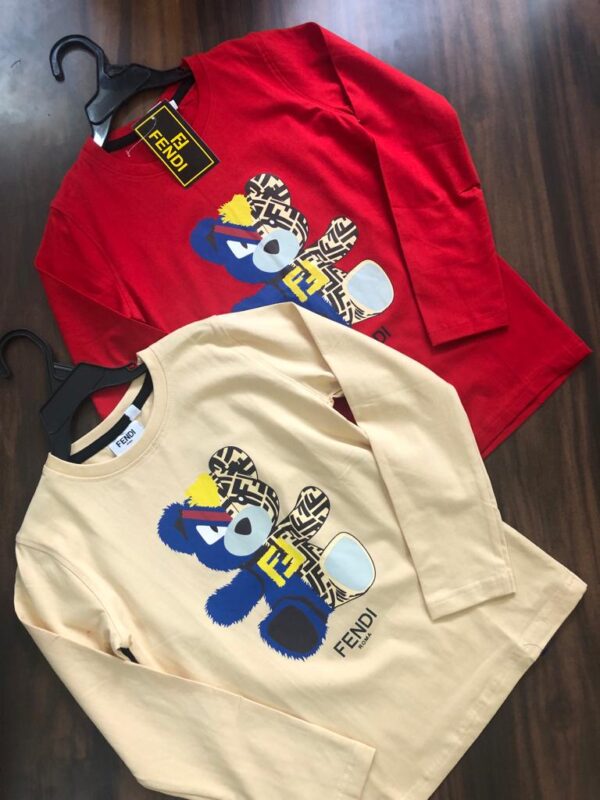 FENDI ROUND NECK LONG SLEEVES TEES FOR BOYS AND GIRLS