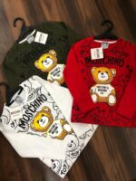 MOSCHINO ROUND NECK LONG SLEEVES  TEES FOR BOYS AND GIRLS