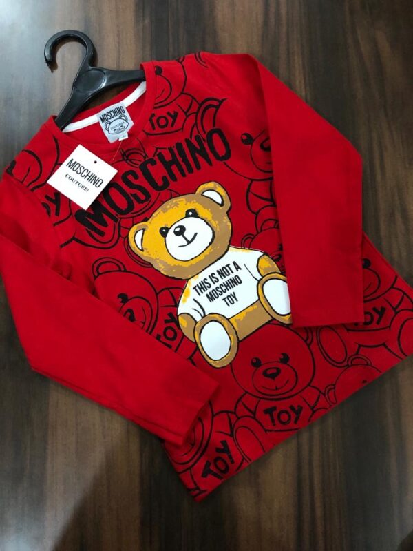 MOSCHINO ROUND NECK LONG SLEEVES  TEES FOR BOYS AND GIRLS
