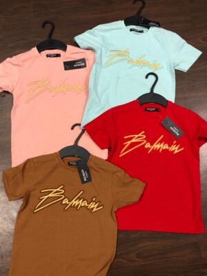 BALMAIN  ROUND NECK SHORTS SLEEVES TSHIRT