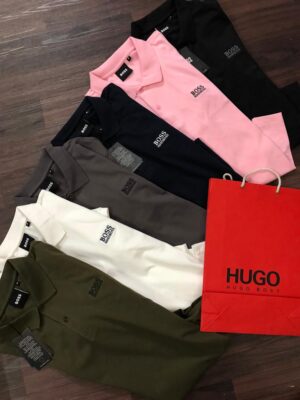 HUGO BOSS EXCLUSIVE COTTON LYCRA POLO T-SHIRTS