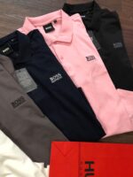 HUGO BOSS EXCLUSIVE COTTON LYCRA POLO T-SHIRTS