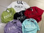 RALPH COTTON LYCRA ROUND NECK OFF SHOULDER TSHIRT